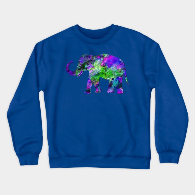 Purple Green Elephant Crewneck Sweatshirt by letnothingstopyou